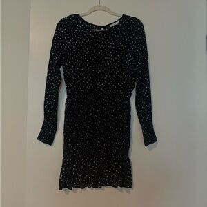 Topshop Navy and White Polka Dot Blouse